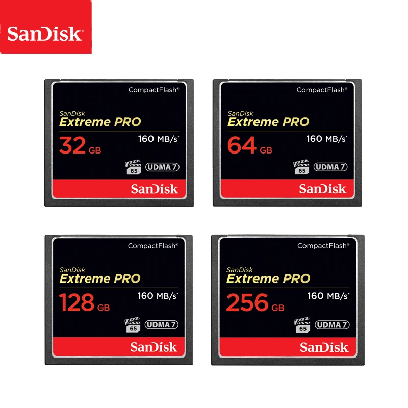 Sandisk Extreme Pro CF карт 64 Гб оперативной памяти 32 встроенной 128 ГБ 256 карта Compactflash до 160