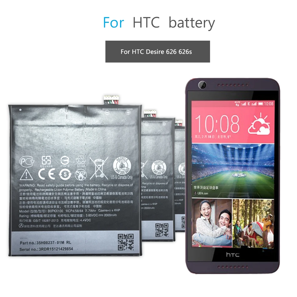 Аккумулятор мобильного телефона для htc Desire 626 D626W D626T 626G 626S D262W D262D A32 сменный аккумулятор BOPKX100 2000mAh