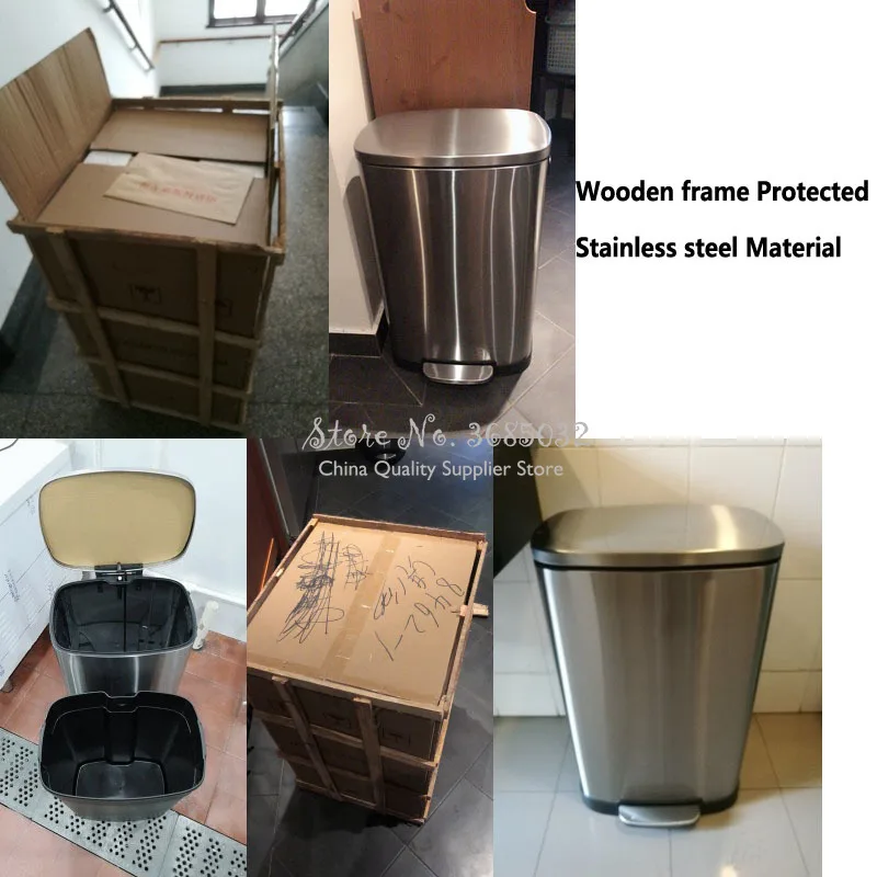 Вместительная мусорная корзина из нержавеющей стали объемом 50 л для дома кухни и