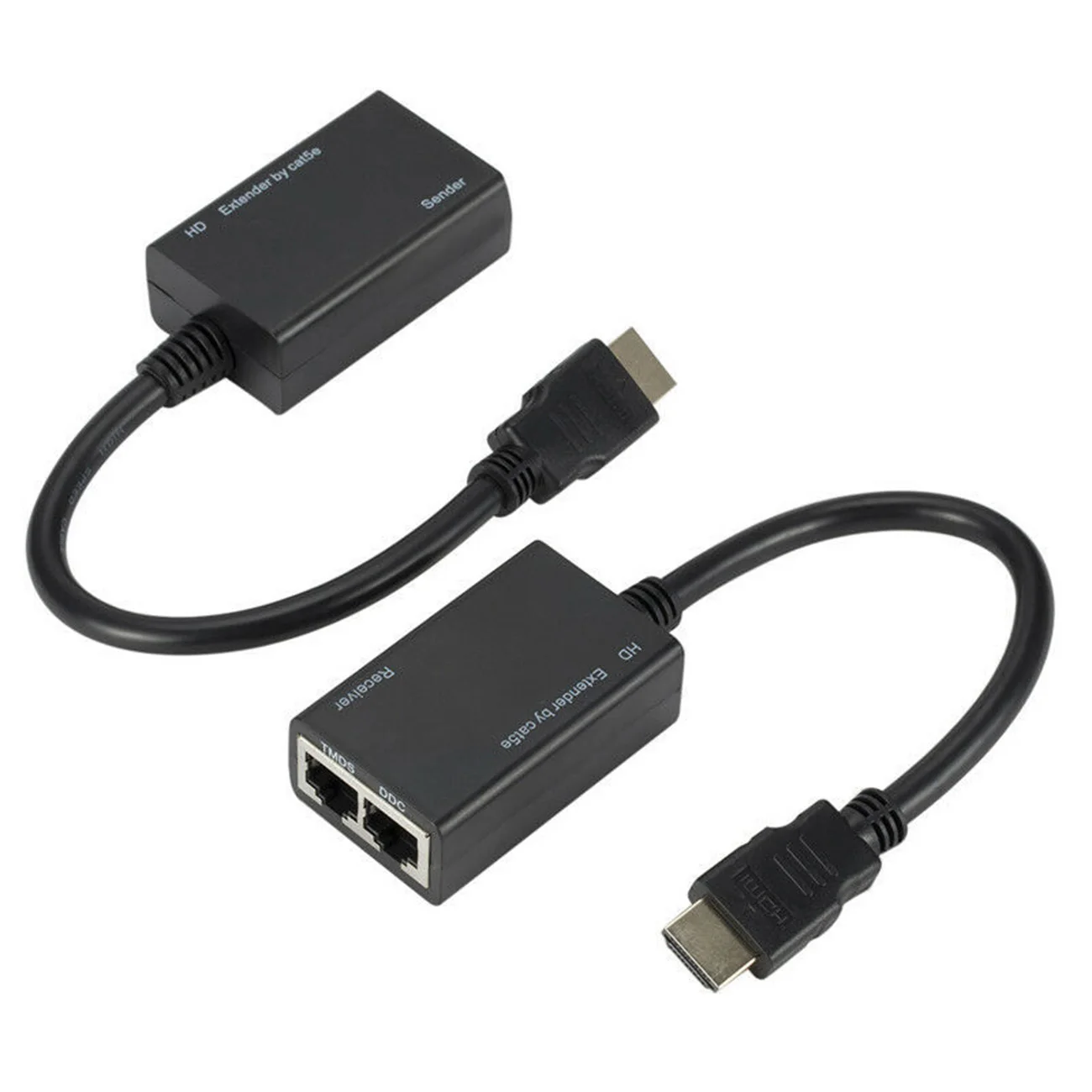 

30M HDMI-Compatible Dual RJ45 CAT5E CAT6 UTP LAN Ethernet HDMI-Compatible Extender Repeater 1080P For HDTV HDPC PS3 STB