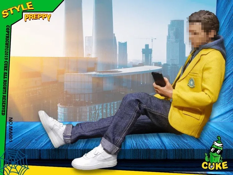 

In Stock 1/6 Scale Preppy Style Clothes Male Costume MA-001 Peter School Uniform Suit Students Clothes for 12'' Figure Doll