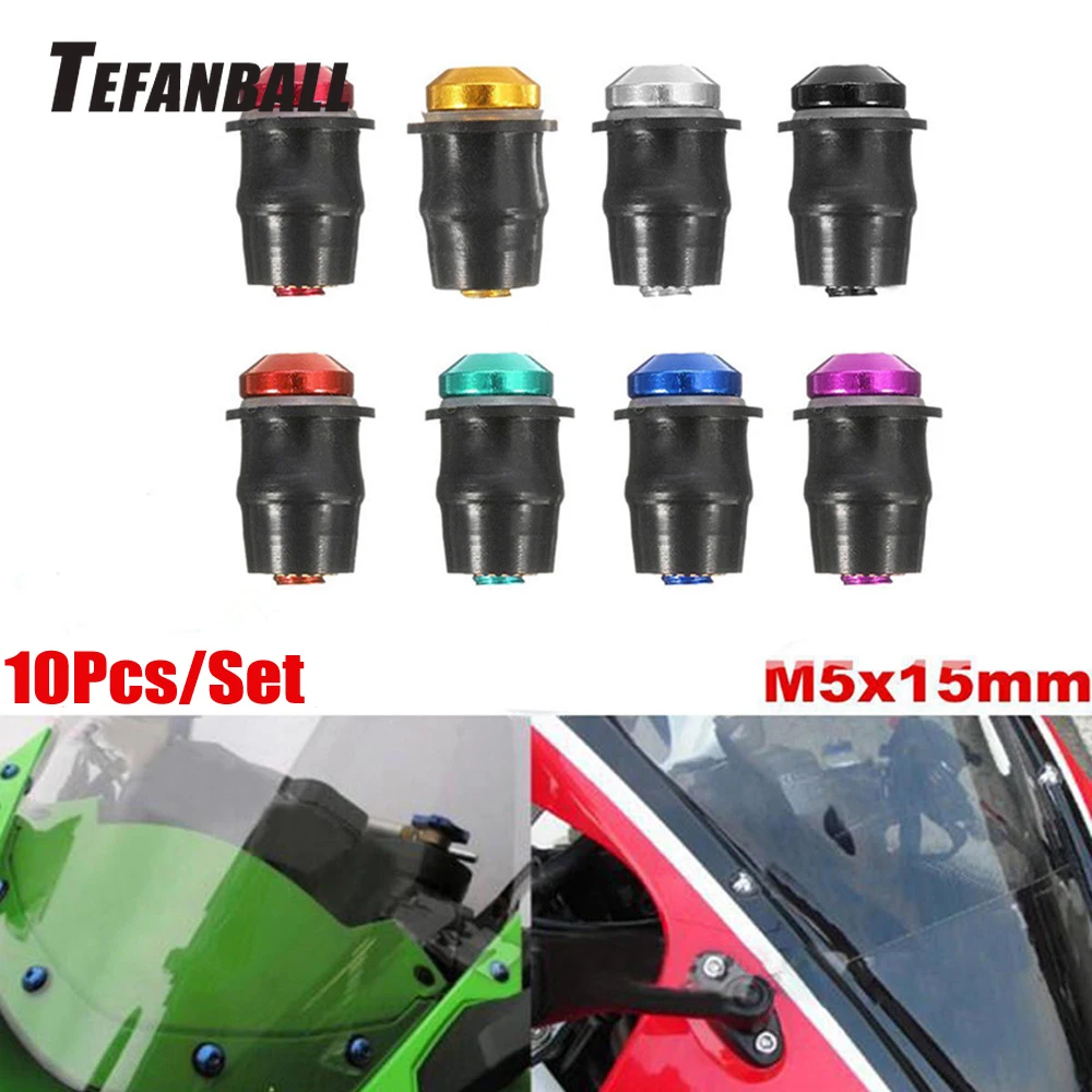 10Pcs M5X15mm Aluminum Motorcycle Windscreen Fairing Well Nut Bolts Screw High Quality Accessories Part Suitable for Cars 2019 | Автомобили