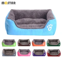 mc star candy color pet kennel bed cats dogs sofa house soft velveteen cotton warmth sleeping nest for large small pets
