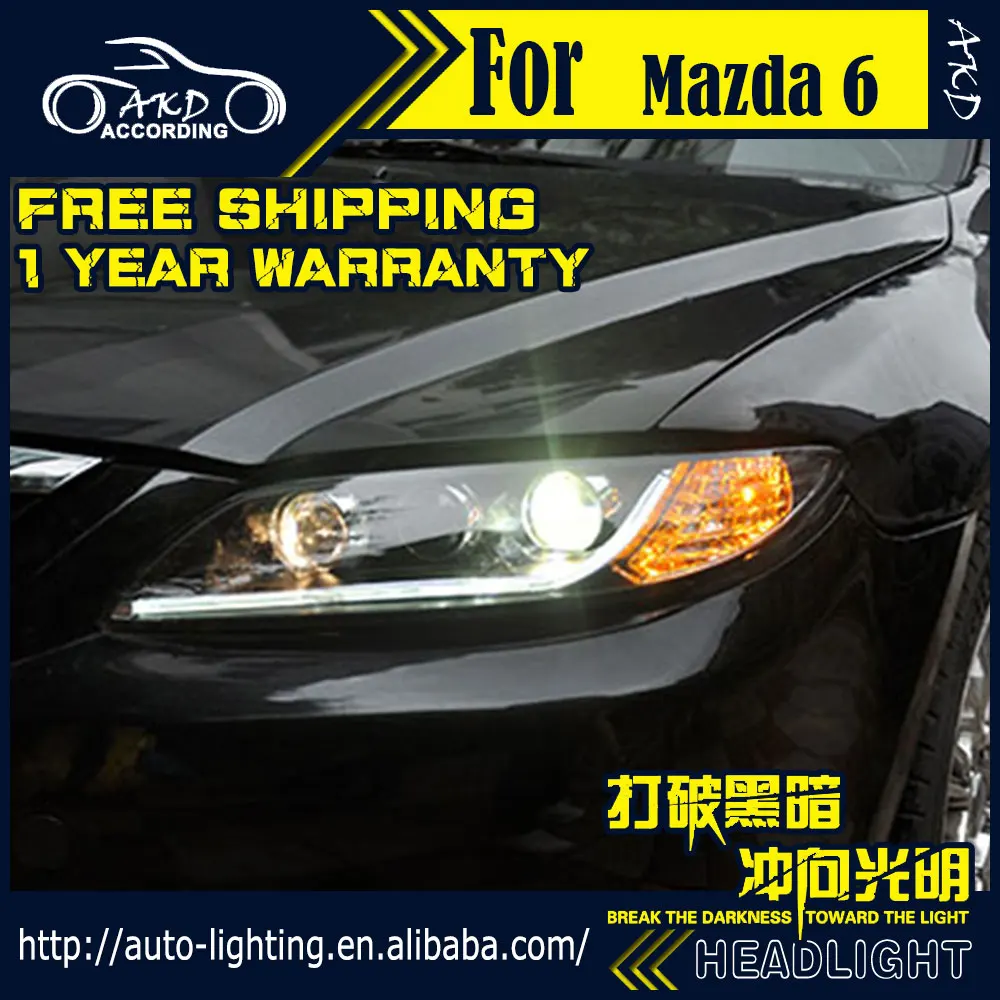 AKD автомобильный стайлинг фары для Mazda 6 2004 2013 Mazda6 светодиодный ные DRL D2H Hid опция