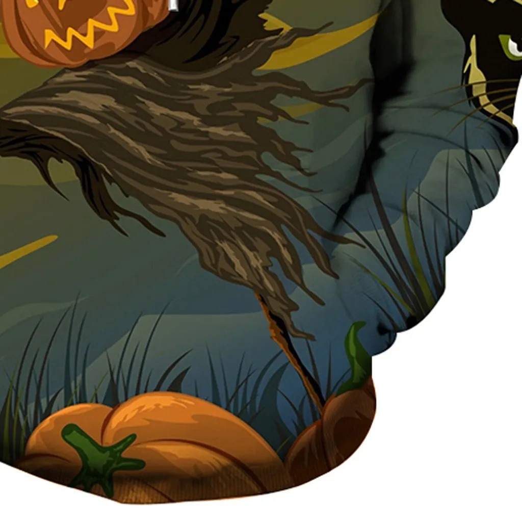 Новинка мужские толстовки на Хэллоуин с капюшоном принтом пугающим узором