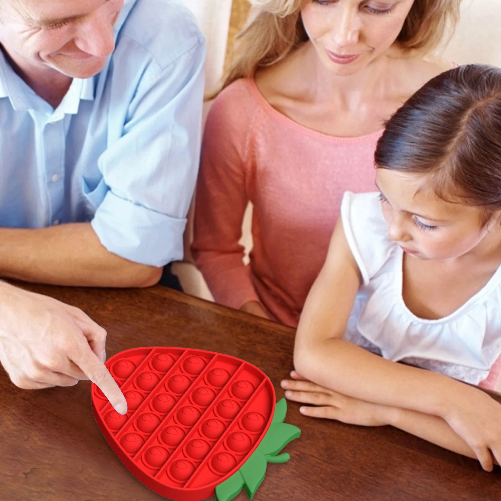 Игрушка антистресс для взрослых клубника с пузырьками попит мягкая сжимаемая