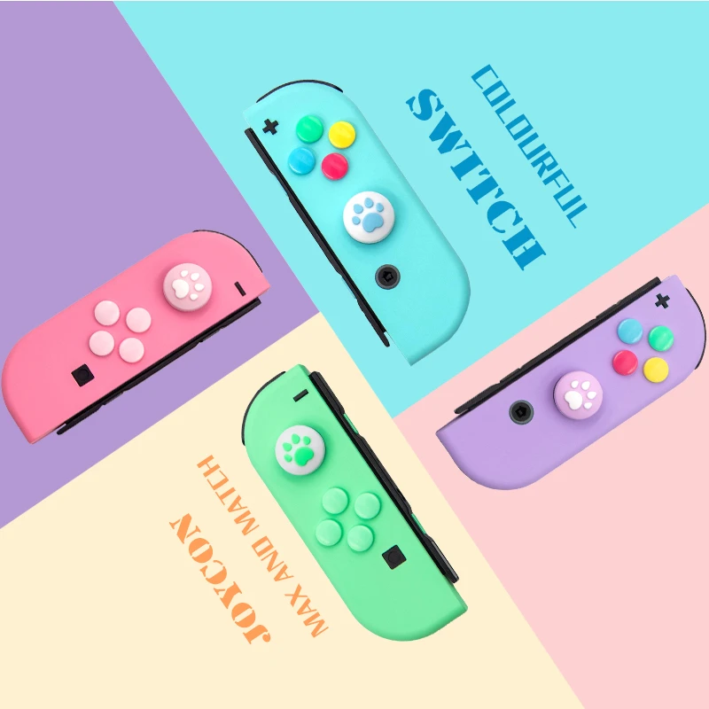 Стикер на чехол с милыми кошачьими лапками для джойстика Nintendo Switch Joy Con кнопкой +