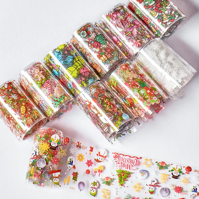 Наклейки для ногтей с четырьмя лилиями слайдер рождественской тематикой