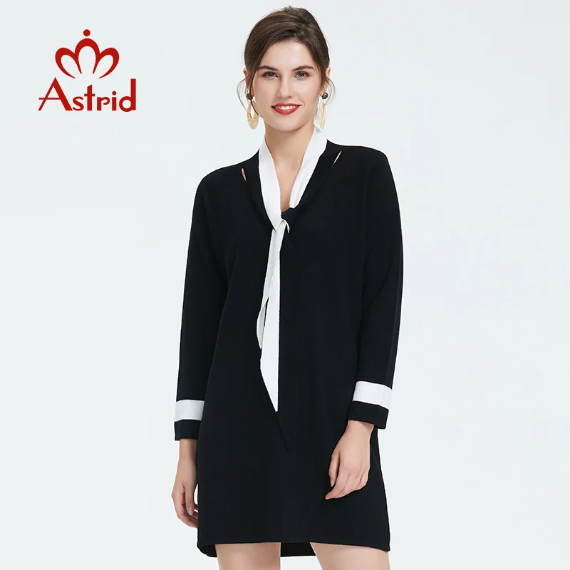 Astrid 2019 Осень новое поступление женское платье с длинным рукавом качество топ