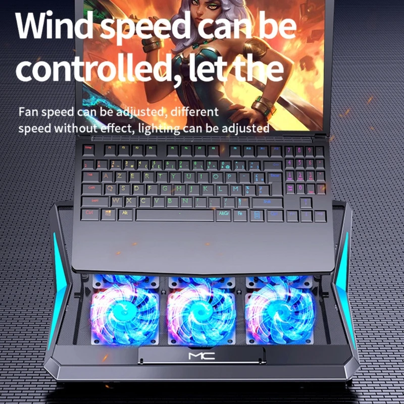 

Laptop Cooler Cooling Pad 6 Quiet Led Fans Up To 18Inch Gaming Cooler Pad Laptop Notebook Cooler 6 Angle Adjustable HCCY