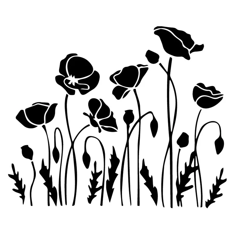 

Car Sticker Poppy Doors and Windows Bv Trim 17.8x14.8cm