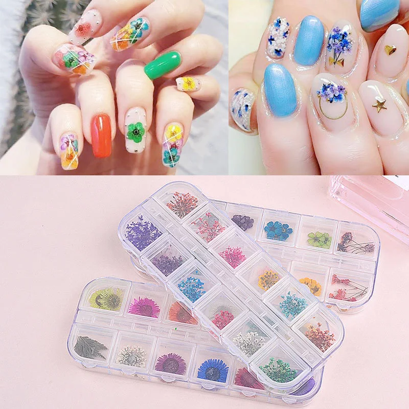 Сушеный Цветок для дизайна ногтей маникюрные аксессуары Натуральные сушеные