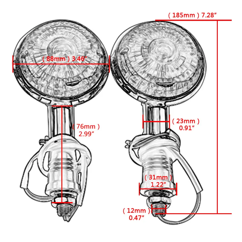 Поворотный сигнал для мотоцикла фонарь поворотный Янтарный подходит Yamaha Virago XV250