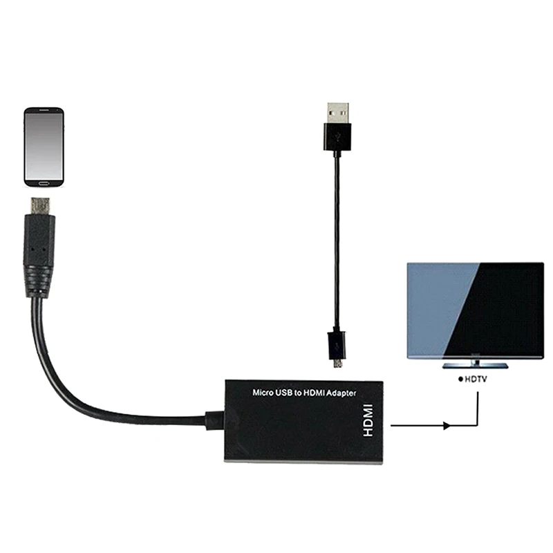 

For Type C & Micro Usb To Hdmi Adapter Digital Video Audio Converter Cable Connector Laptop Phone With Mhl Port