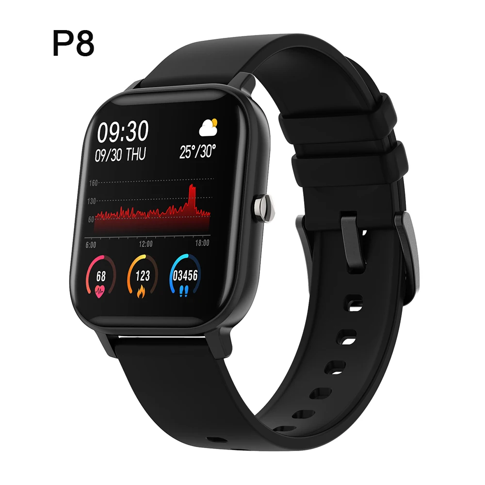 

2021 new P8 1.4 inch smart watch men's and women's full touch fitness tracker blood pressure smart clock
