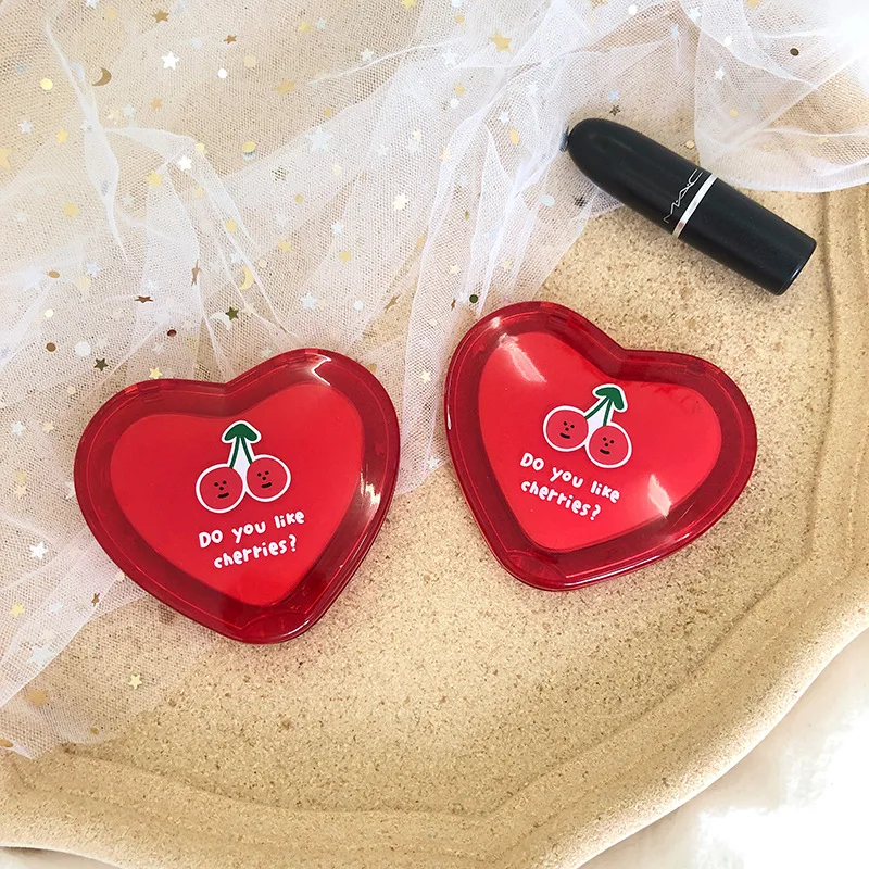 Ins girl love cherry двухстороннее зеркало карманное зеркало портативный флип мини труба студенческое зеркало для макияжа