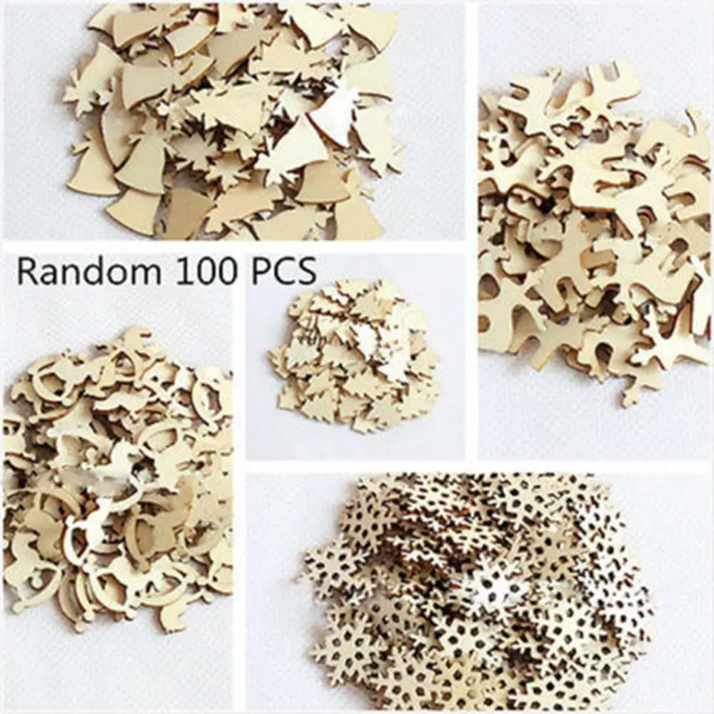 50 шт./компл. Рождественский Декор из натурального дерева множество стилей