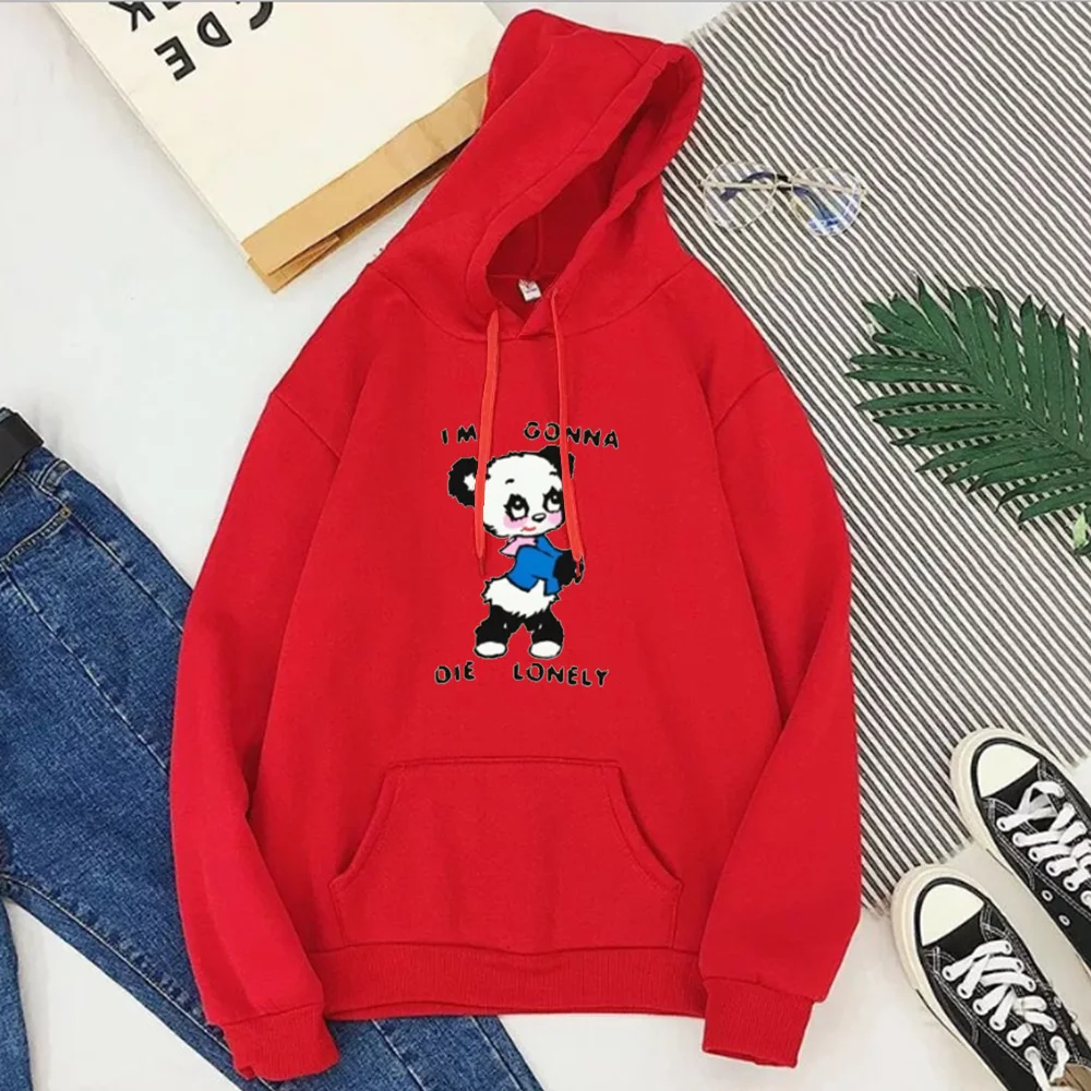 

Vintage Panda Cartoon Sweatshirt Letter Winter Tops Vintage Hoodie Fall 2021 Tops Print Plus Size Hoodies
