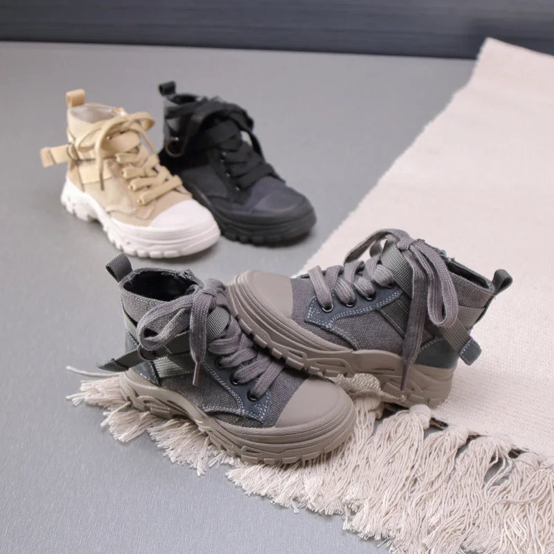 Детские зимние ботинки 2020 весна и осень детская обувь Простые Модные мартинсы