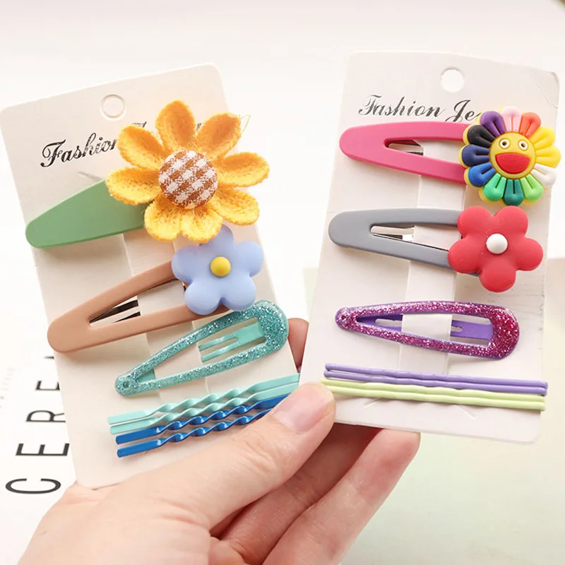 4 шт./компл. милые детские заколки для волос карамельных цветов зажим челки