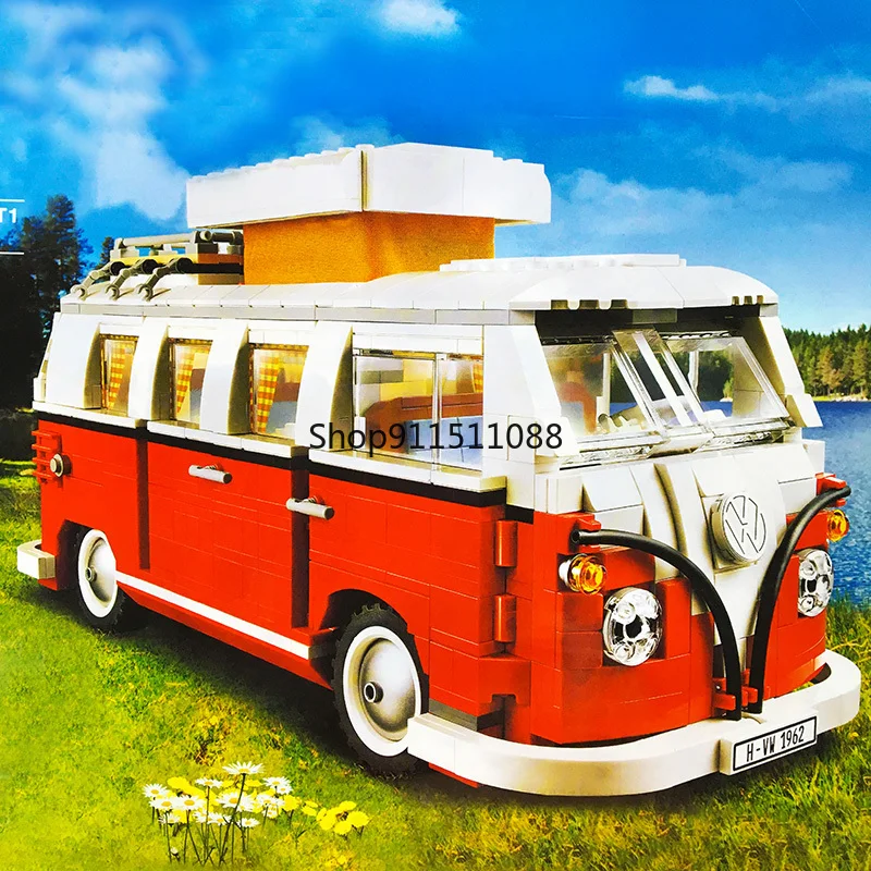 

1354PCS VW Volkswagen T1 Camper Bricks Van Car Bluding Blocks Compatible Technic Ideas Bus 10220 DIY Toys Christmas Gift