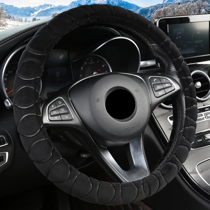 Зимняя плюшевая крышка рулевого колеса для Polo sedan Golf 3 4 5 6 7 Jetta Passat Touran Touareg Phaeton Scirocco автомобильные аксессуары