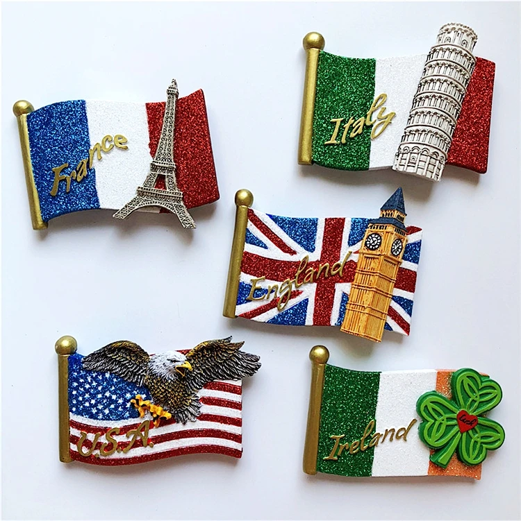 Магнитные 3D Наклейки для холодильника ручная роспись Франция Великобритания