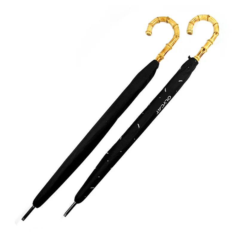 Зонт бамбуковый изогнутый с длинной ручкой в британском стиле ретро защитой от