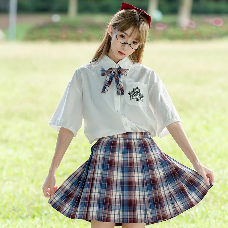 

[Imperial Guards] Girl's Summer Autumn High Waist Pleated Skirt Women Elegant Plaid Skirts JK Uniforms School Student Cloths