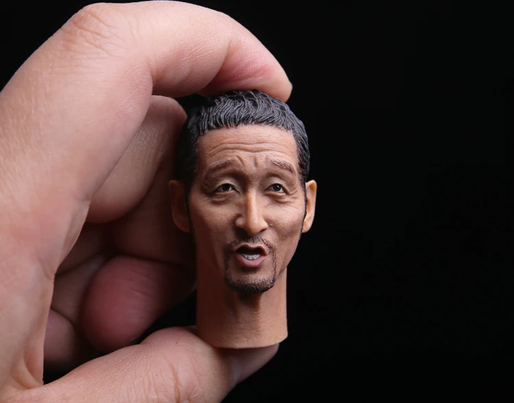 

1:6 Asian soldier puppet male head carving hunt Hengji Jingji Tanaka Bangwei yellow ape in stock