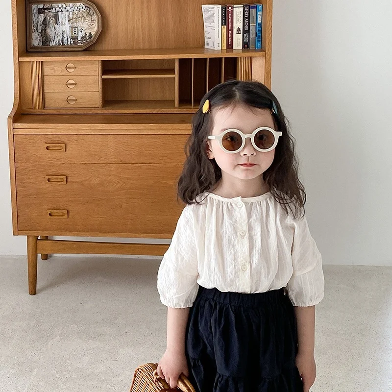 Новинка лета 2021 модные однобортные рубашки с коротким рукавом для маленьких