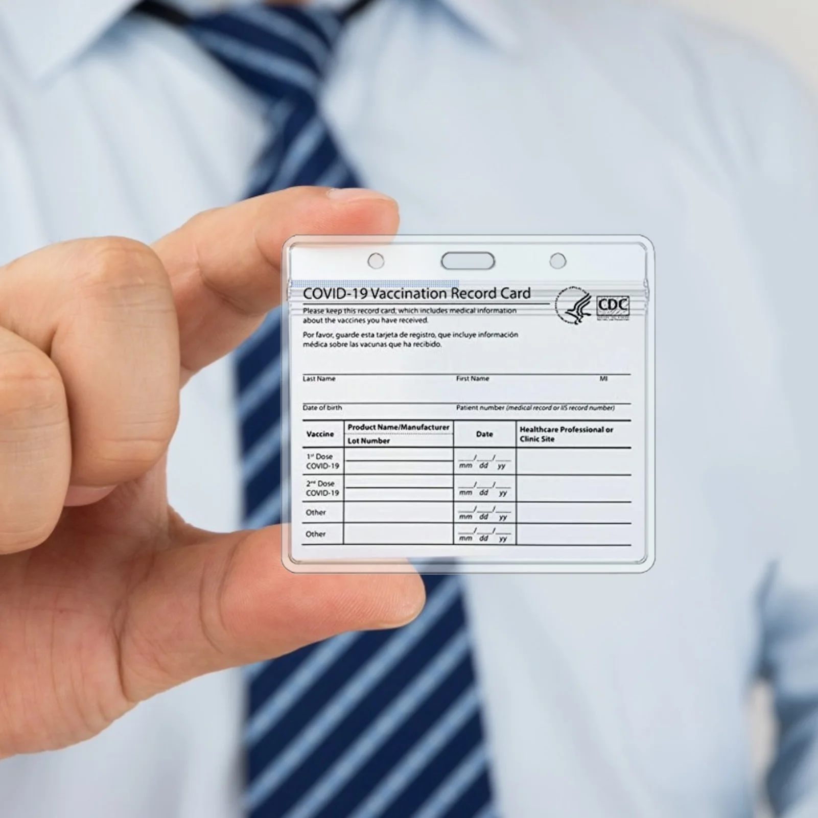 

4x3 Inches Transparent Card Holder CDC Vaccination Card Protector Protective Cover Waterproof for School Business Exhibition