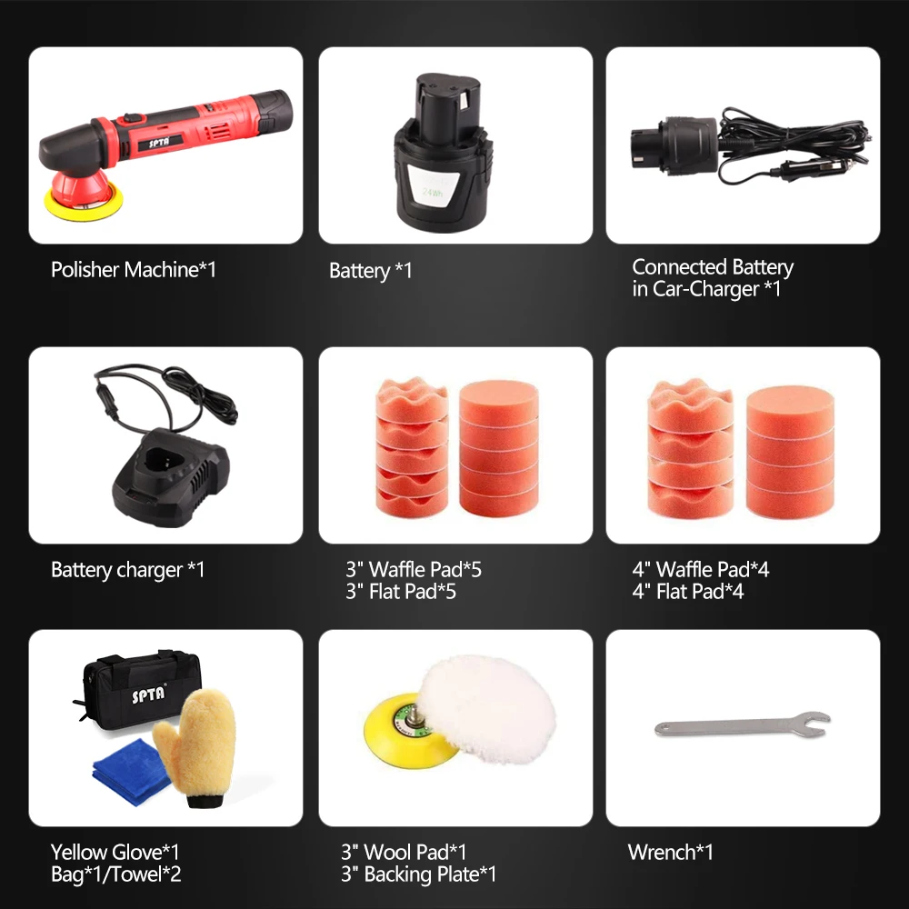 ЗИП 3 дюйма и 4 Машинка Для Полировки Автомобиля украшенное мозаикой из