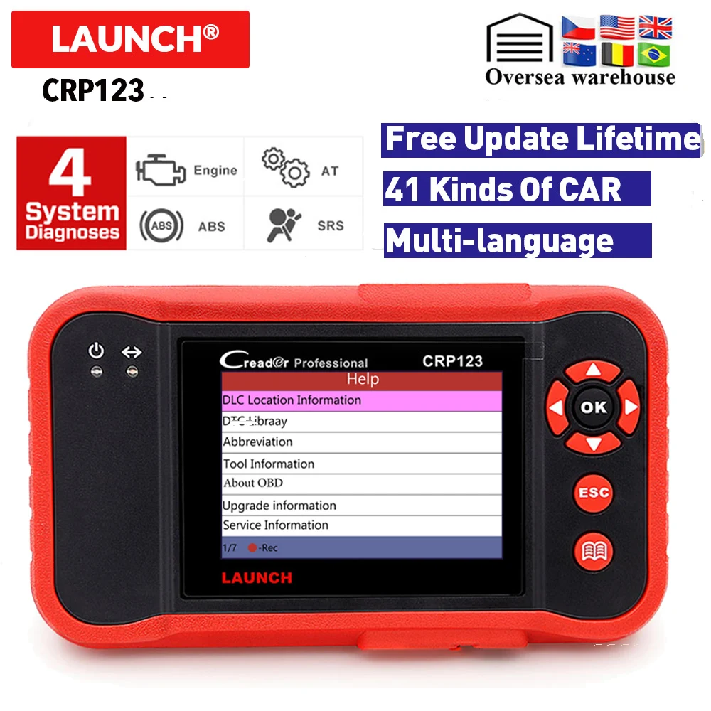 Launch Creader CRP123 OBD2 автоматический диагностический инструмент Бесплатное обновление