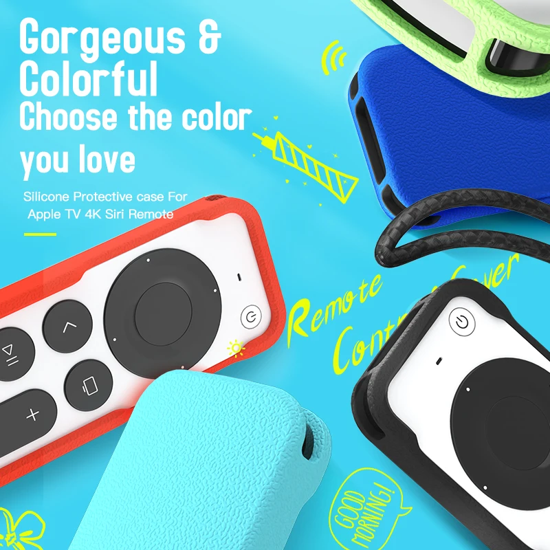 2021 new anti lost protective case for apple tv 4k siri silicon remote case shockproof cover airtag applicable free global shipping