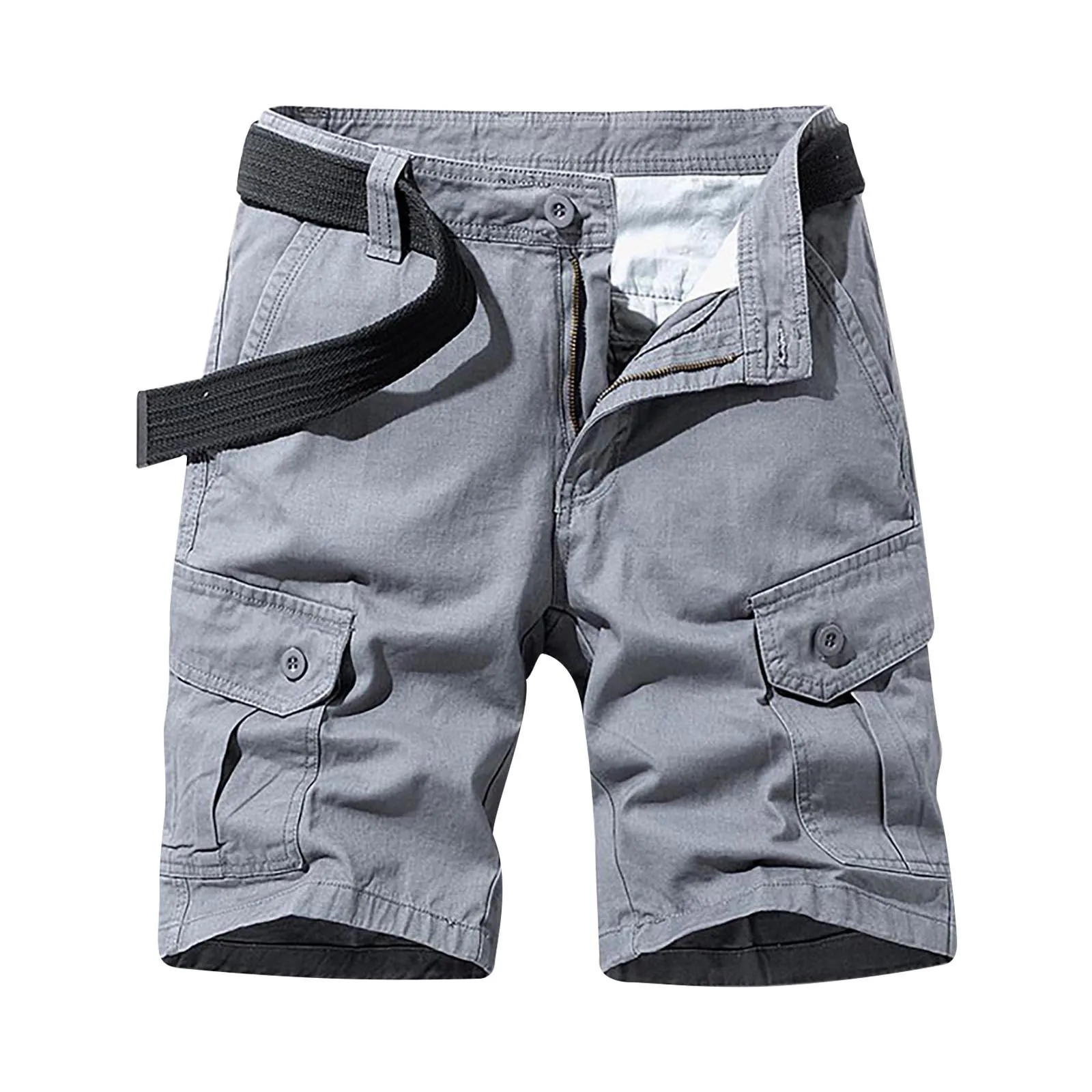 

Summer Boys Pocket Stretch Casual Five-Point Shorts Solid Color Zipper Simple Overalls Workout Shorts Pantaloni Uomo Estivi F4