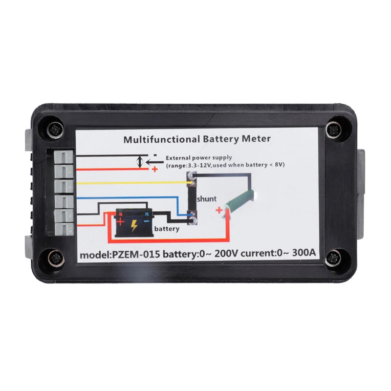 

DC Battery Monitor Meter,LCD Display DC Battery Monitor Meter 0-200V Voltmeter Ammeter