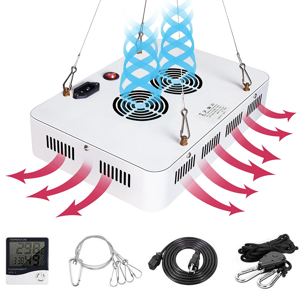 Светодиодная лампа полного спектра для выращивания растений COB 900/1200/1500/1800 Вт