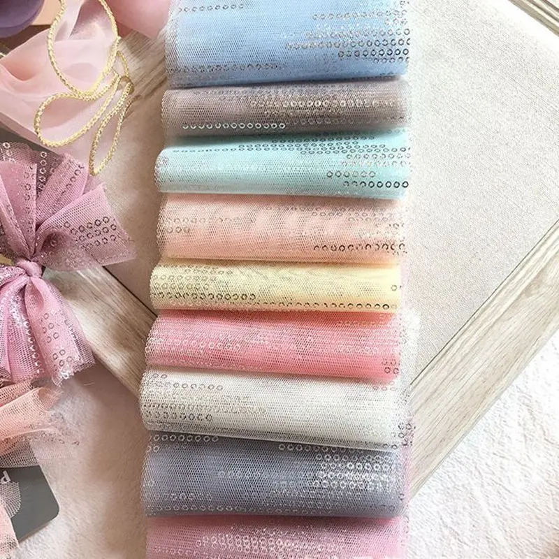 25 ярдов/партия блестящие сетчатые ленты в горошек 10 см|Ленты для шитья| |