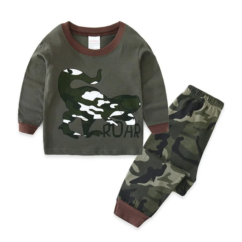 

Toddler Pajamas Boys Pajamas Kids Pijamas Children Clothing Set Dinosaur Camouflage Cartoon 2-7y
