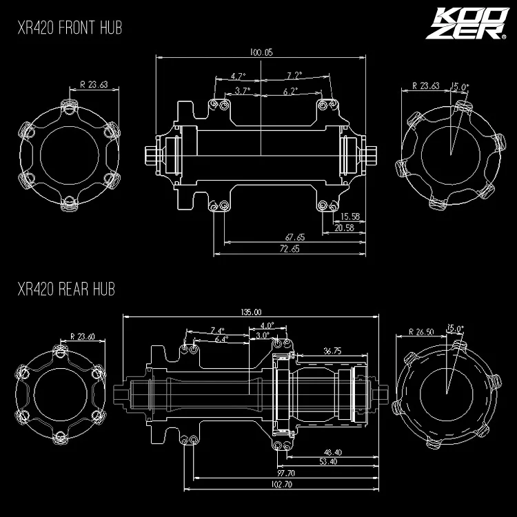 Велосипедная ступица KOOZER XR420 MTB велосипедная 7075 с ЧПУ Ступица 24 отверстиями для