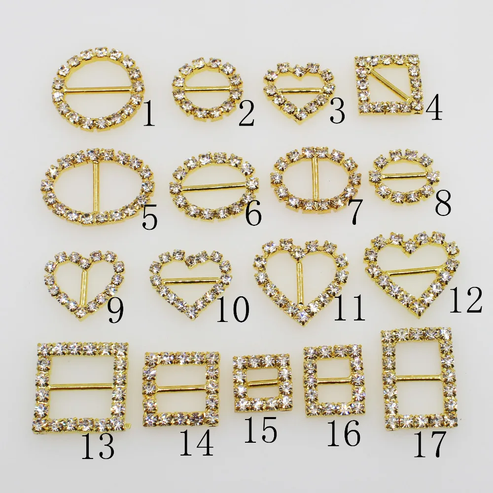 50 шт. Маленькие стразы скользящая пряжка золото серебро металл сделай сам