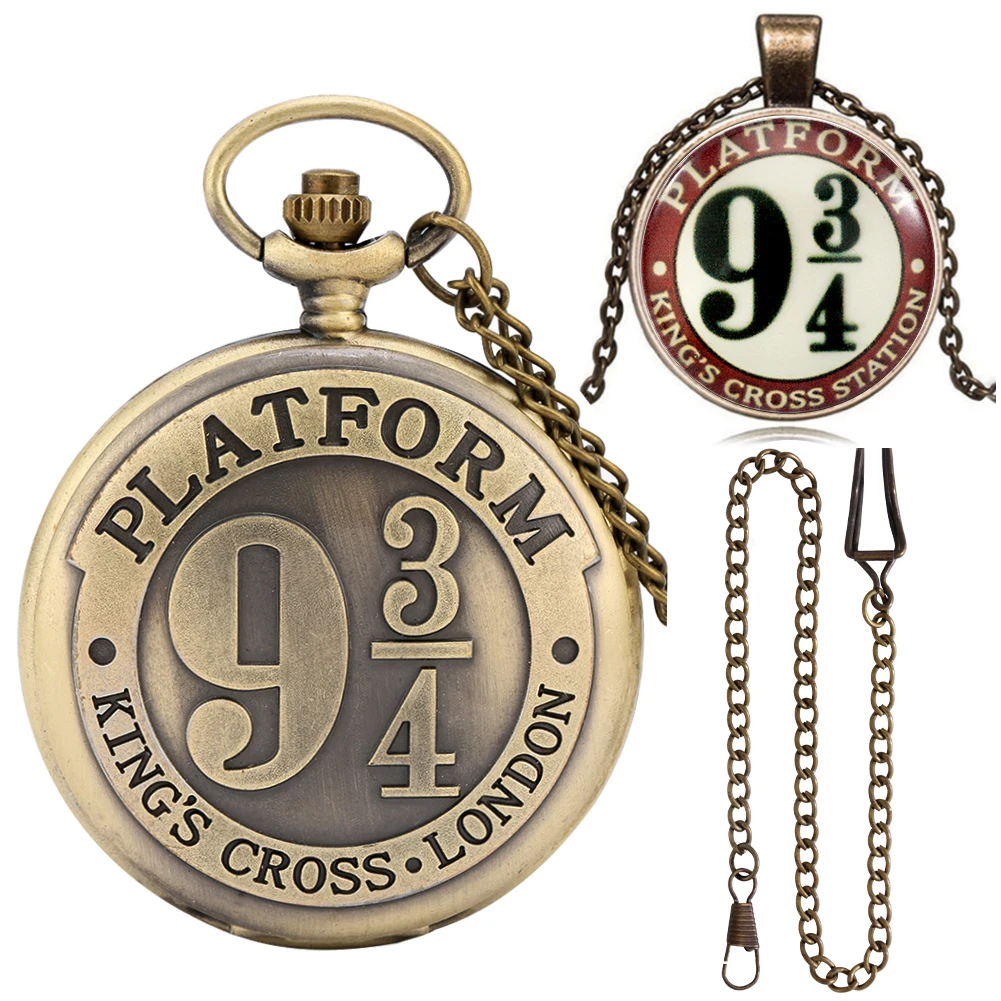 Fashion Quartz Pocket Watch High Grade Gift Set Watch Pendant Necklace Chain with Gift Box for Friend