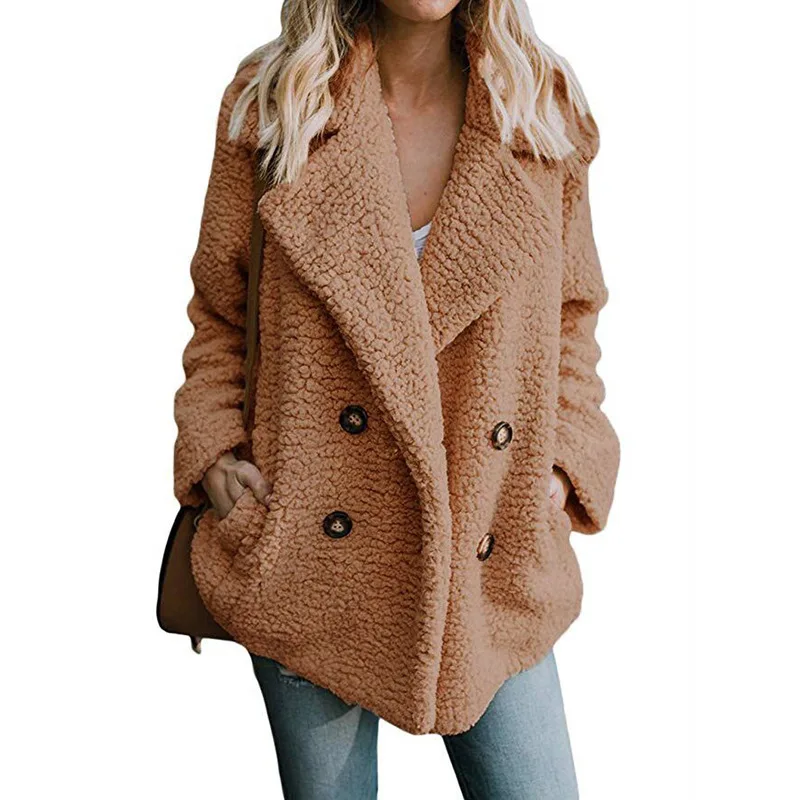 

Women's Faux Fur Coat Long Sleeve Fluffy Fur Jacket Casual Oversized Winter Coat 2021 New parka warm jacket woman jacket