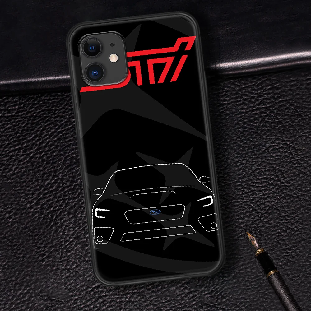 

Car S-Subarus WRX Sti Logo Phone Case For Iphone 5 5S SE 2020 6 6S 7 8 Plus 11 12 Mini X XS XR Pro Max black Coque Tpu Hoesjes