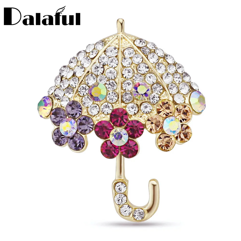 Брошь зонтик с кристаллами Dalaful декоративные аксессуары свадебные ювелирные