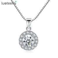 luoteemi pendant costume jewelry hearts arrows cut 0 6 carat cubic zirconia round micro inlay necklaces pendants jewelry gift