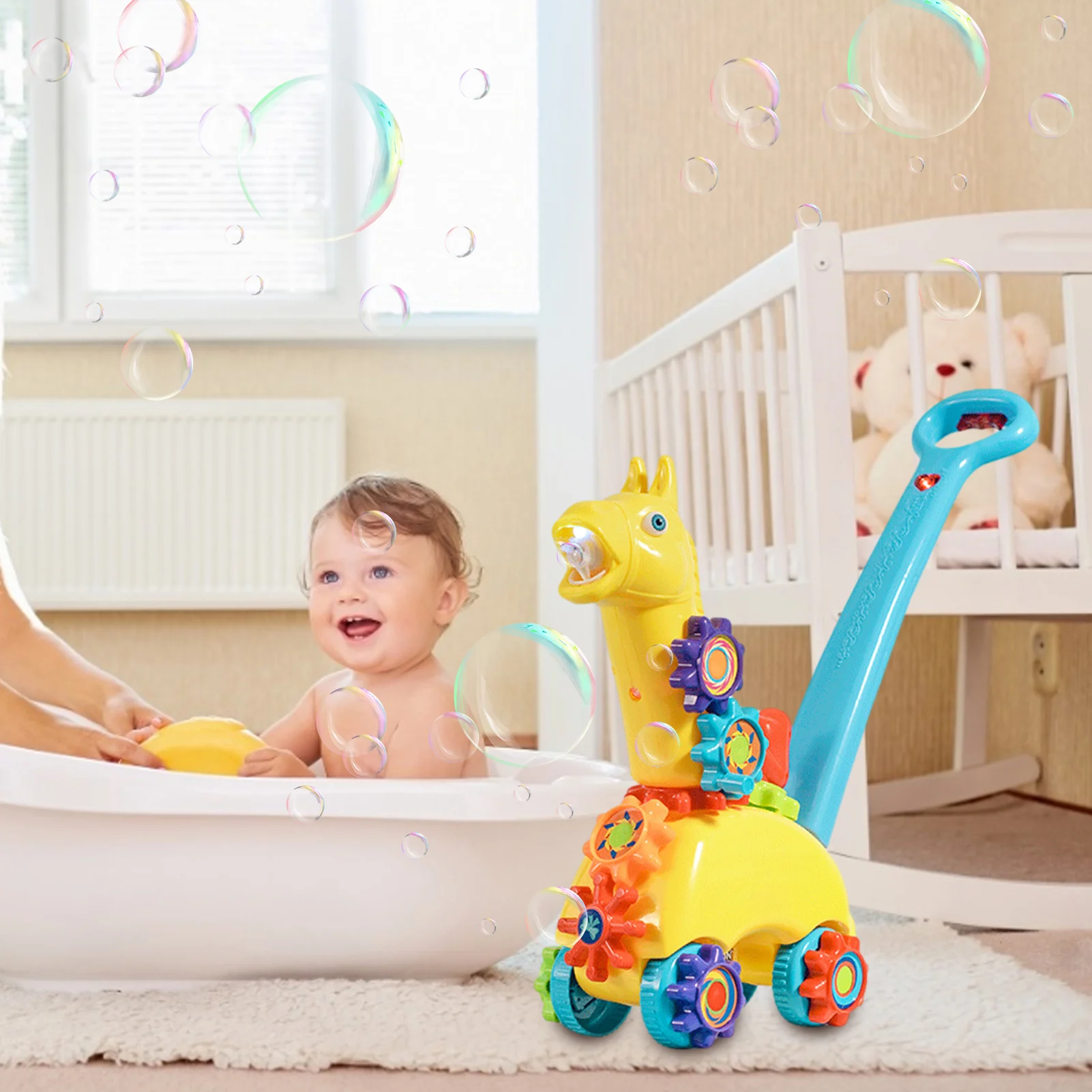 

Early Educational Bubble Fidget Toys Machine Cart Kids Automatic Bubble Blower Maker Educational Toys Wedding high-quality