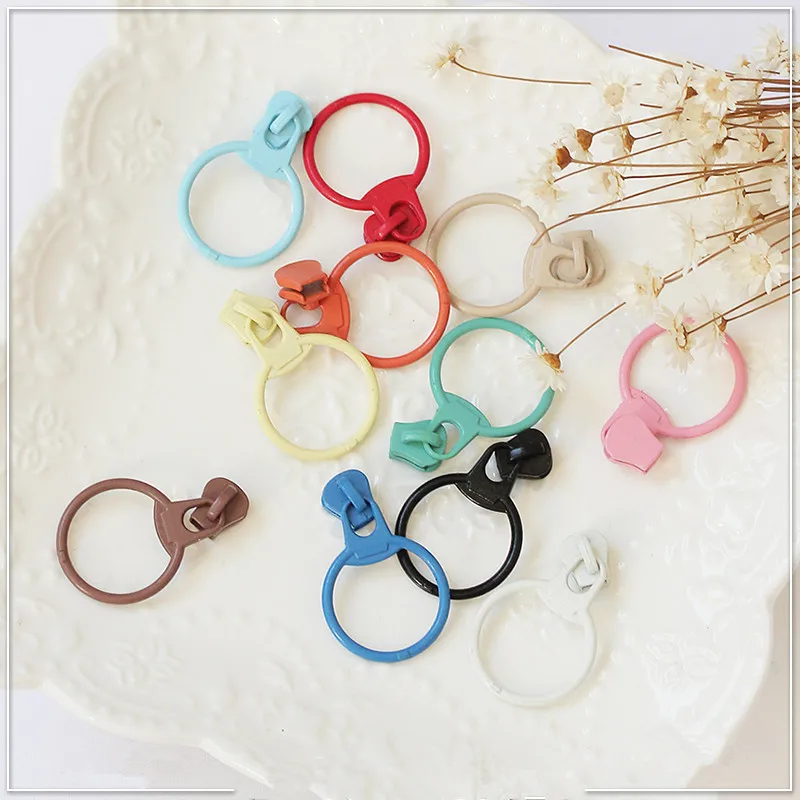 10 шт. полимерные застежки молнии тянуть кольцо карамельного цвета молния слайдер