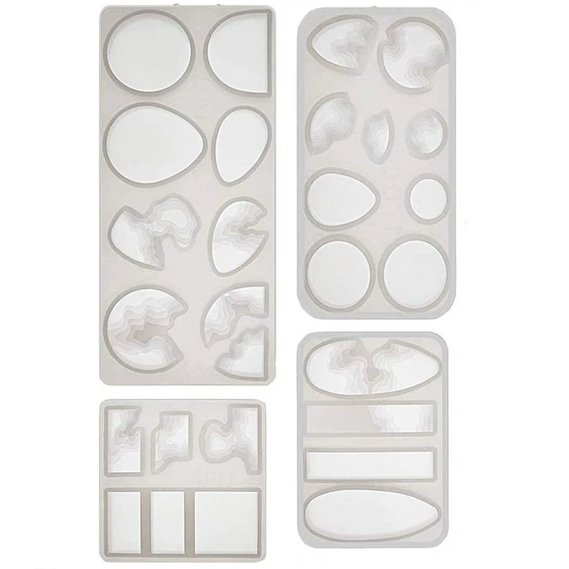 

4 Pcs Wave Pattern Silicone Casting Resin Molds Jewelry Tools for DIY Resin Pendants Earring Epoxy Jewelry Making Crafts
